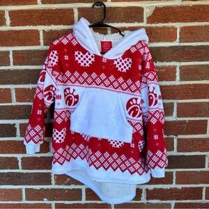 Official Chick-fil-A sherpa hoodie pullover with festive red and white✨🐓